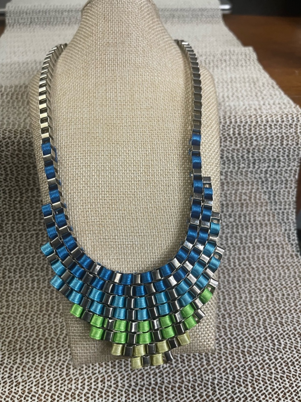 New Nordstrom Multi colored retro bib Necklace 20”